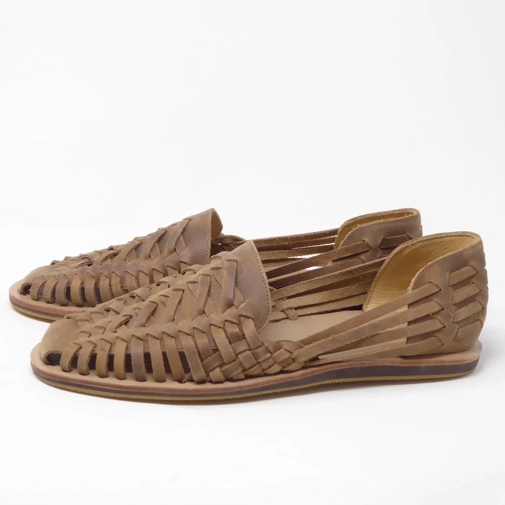 Nisolo Tan Woven Leather Men's Slip-On Sandal